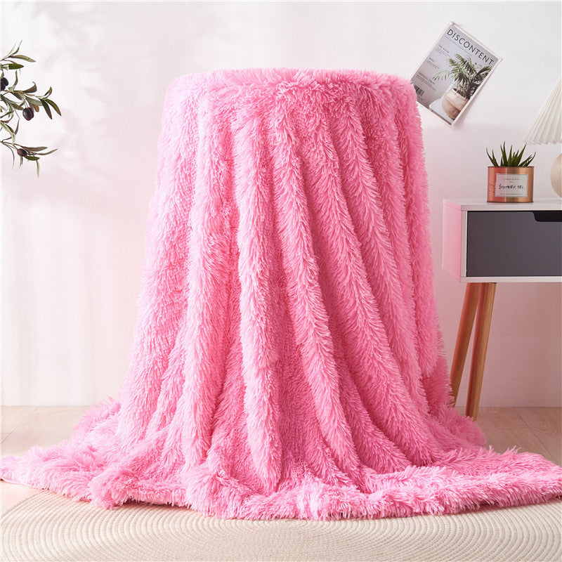 Double-layer Solid Color Plush Nap Wool Blanket