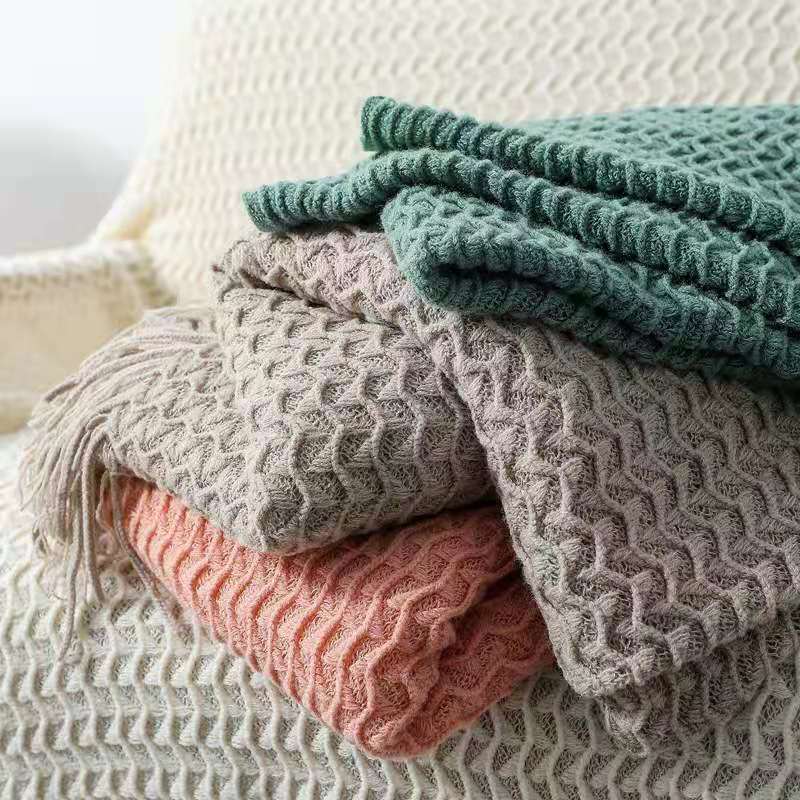 Air-conditioned Nap Sofa Solid Color Knitted Blanket