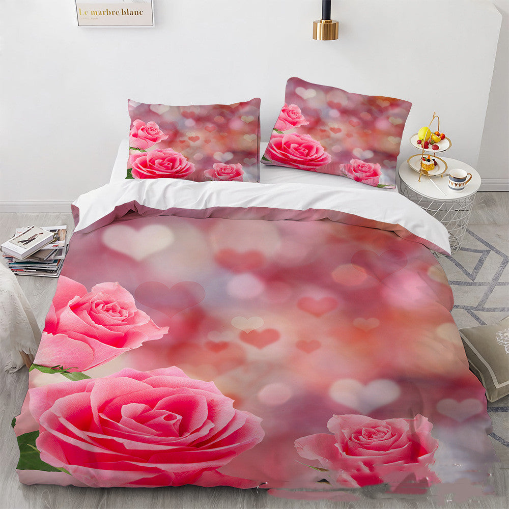 3D Digital Printing Three-piece Home Rose Series