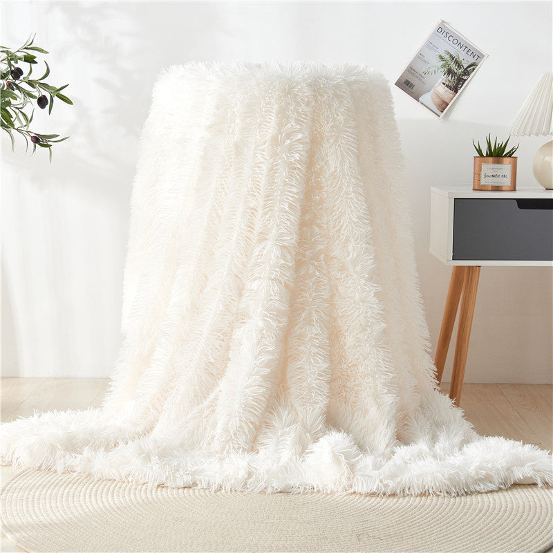 Double-layer Solid Color Plush Nap Wool Blanket