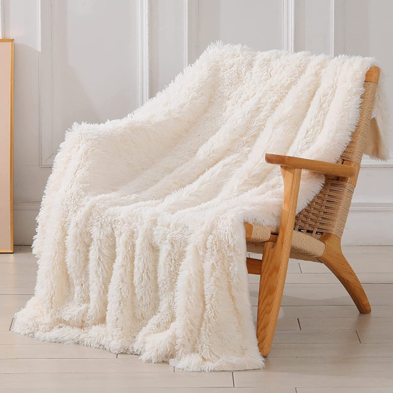 Double-layer Solid Color Plush Nap Wool Blanket