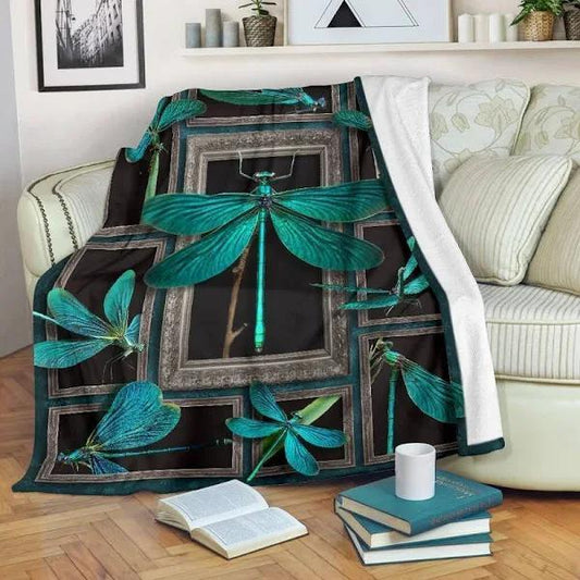 3d Dragonfly Lover Christmas Gift Blanket