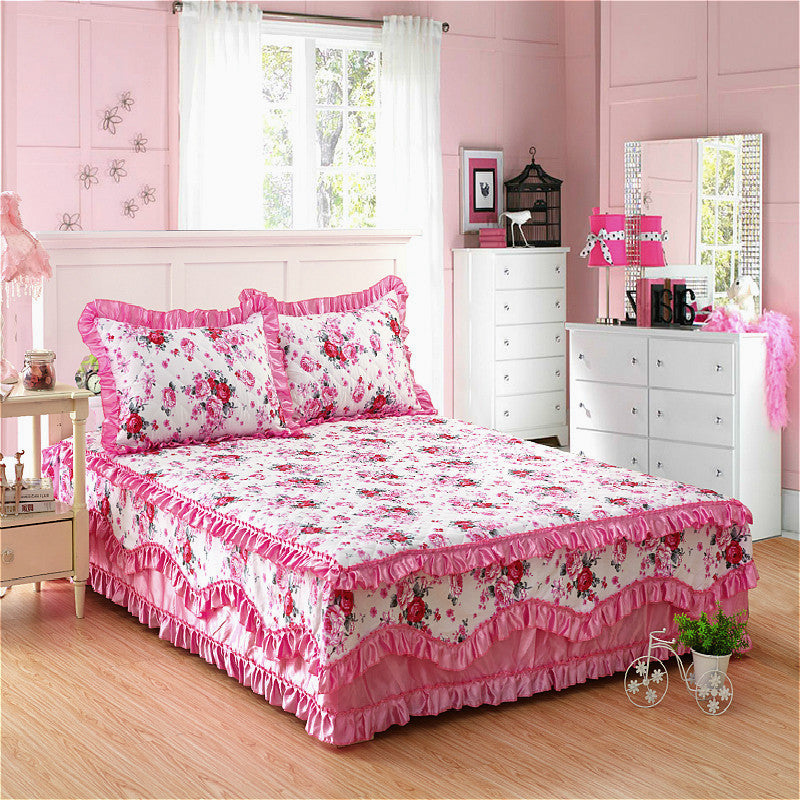 Four-piece cotton bed skirt