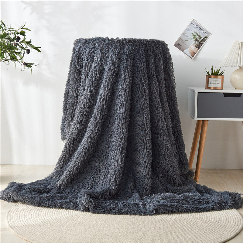 Double-layer Solid Color Plush Nap Wool Blanket