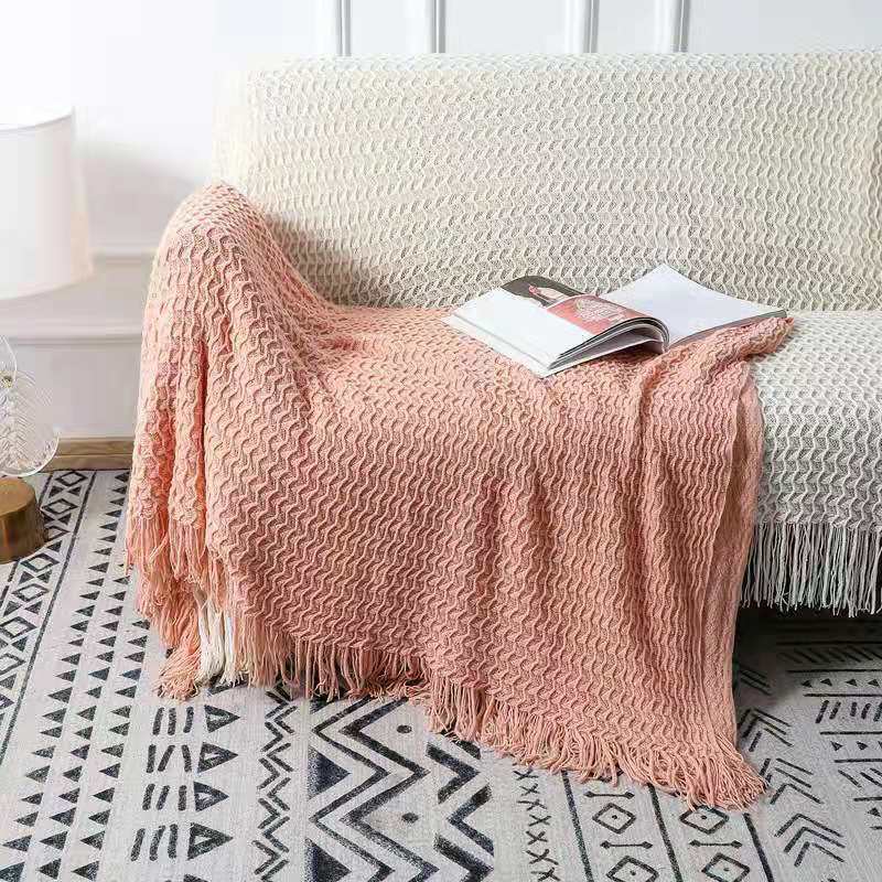 Air-conditioned Nap Sofa Solid Color Knitted Blanket