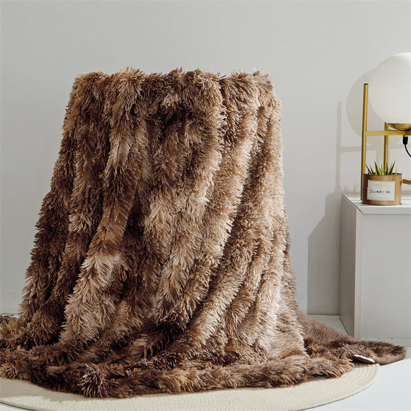 Double-layer Solid Color Plush Nap Wool Blanket