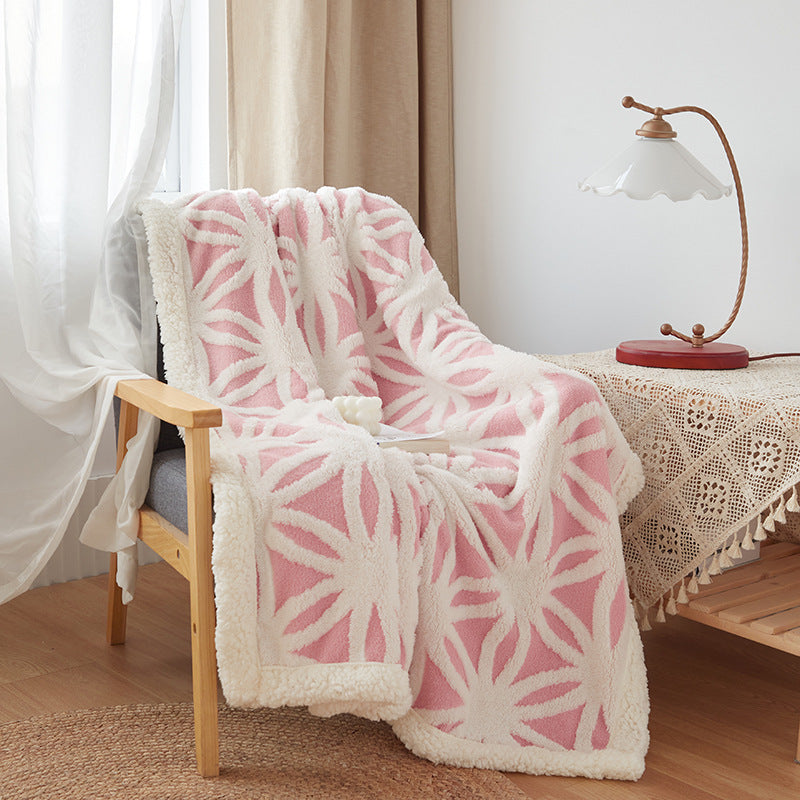 Double Layer Thickened Jacquard Cashmere Blanket