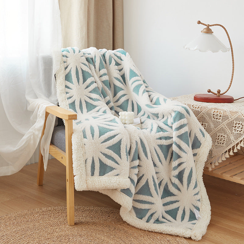 Double Layer Thickened Jacquard Cashmere Blanket