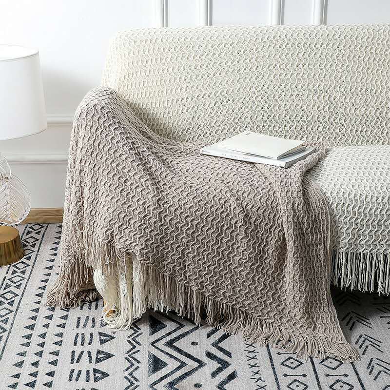 Air-conditioned Nap Sofa Solid Color Knitted Blanket