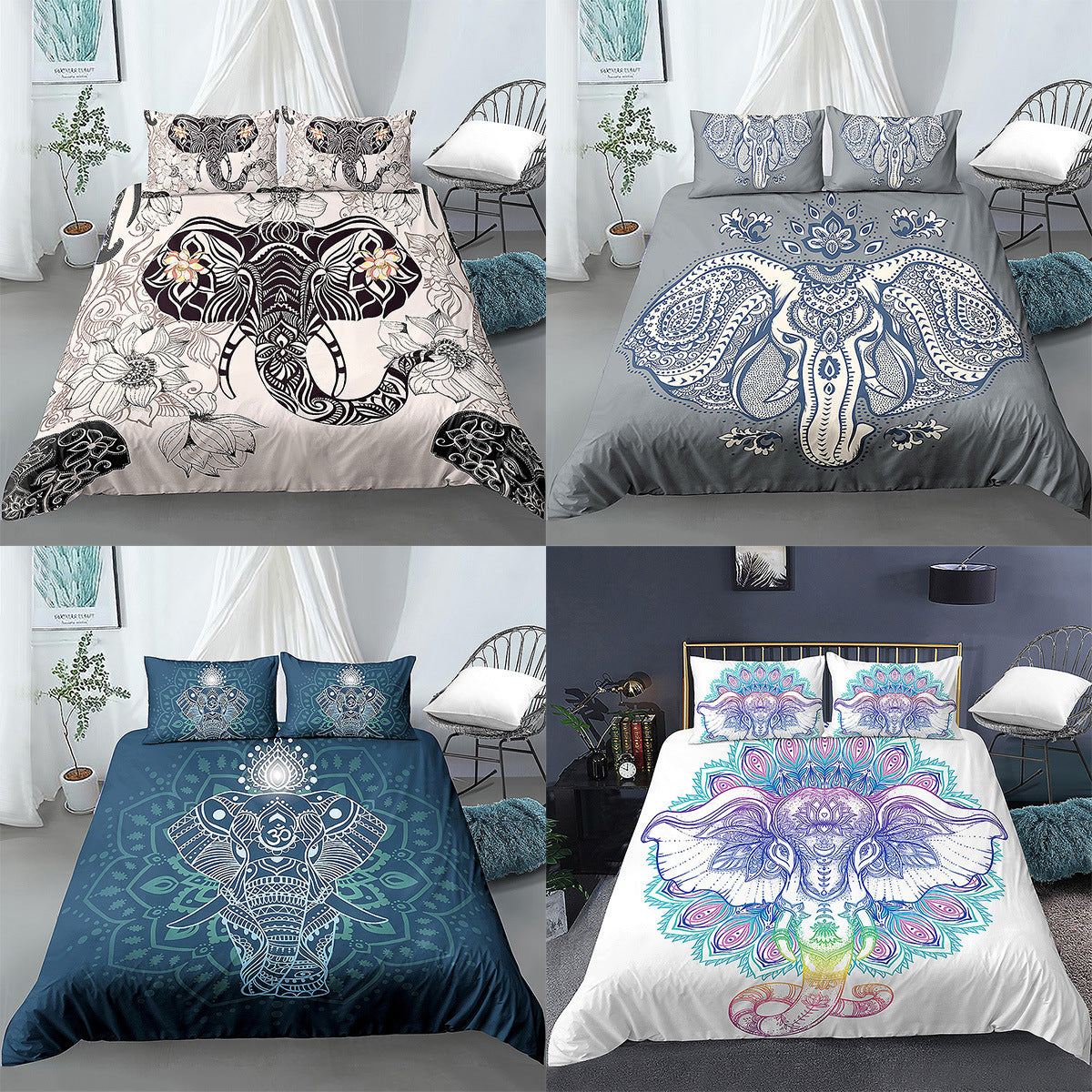 3D Digital Printing Bed Cartoon Kit Animal Elephant