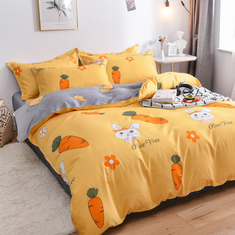 Four-piece Bed Sheet Quilt Cover Single Double Dormitory Three-piece Quilt Cover